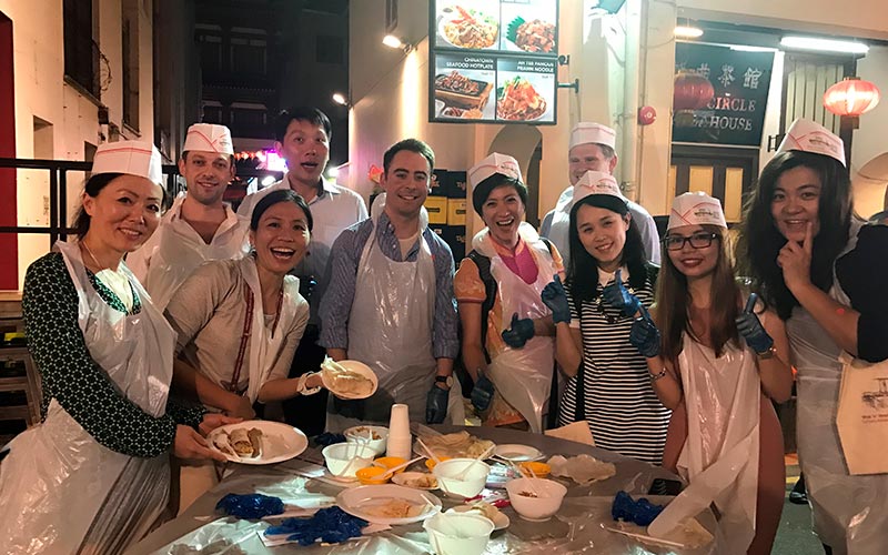 group photo of people in hawker centre royal albatross