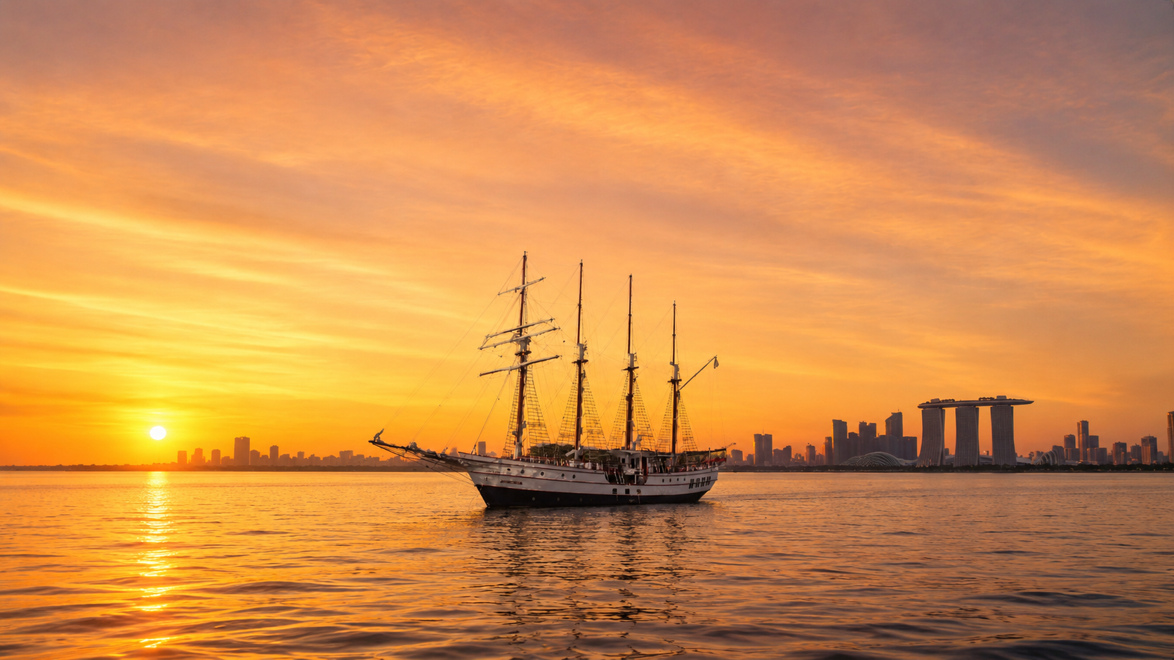 Royal Albatross out at sea against the sunset